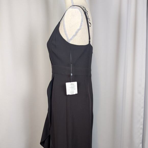 Laundry by Shelli Segal Ruffled High Low Midi Dress Gown Black Size 6 - Picture 14 of 16